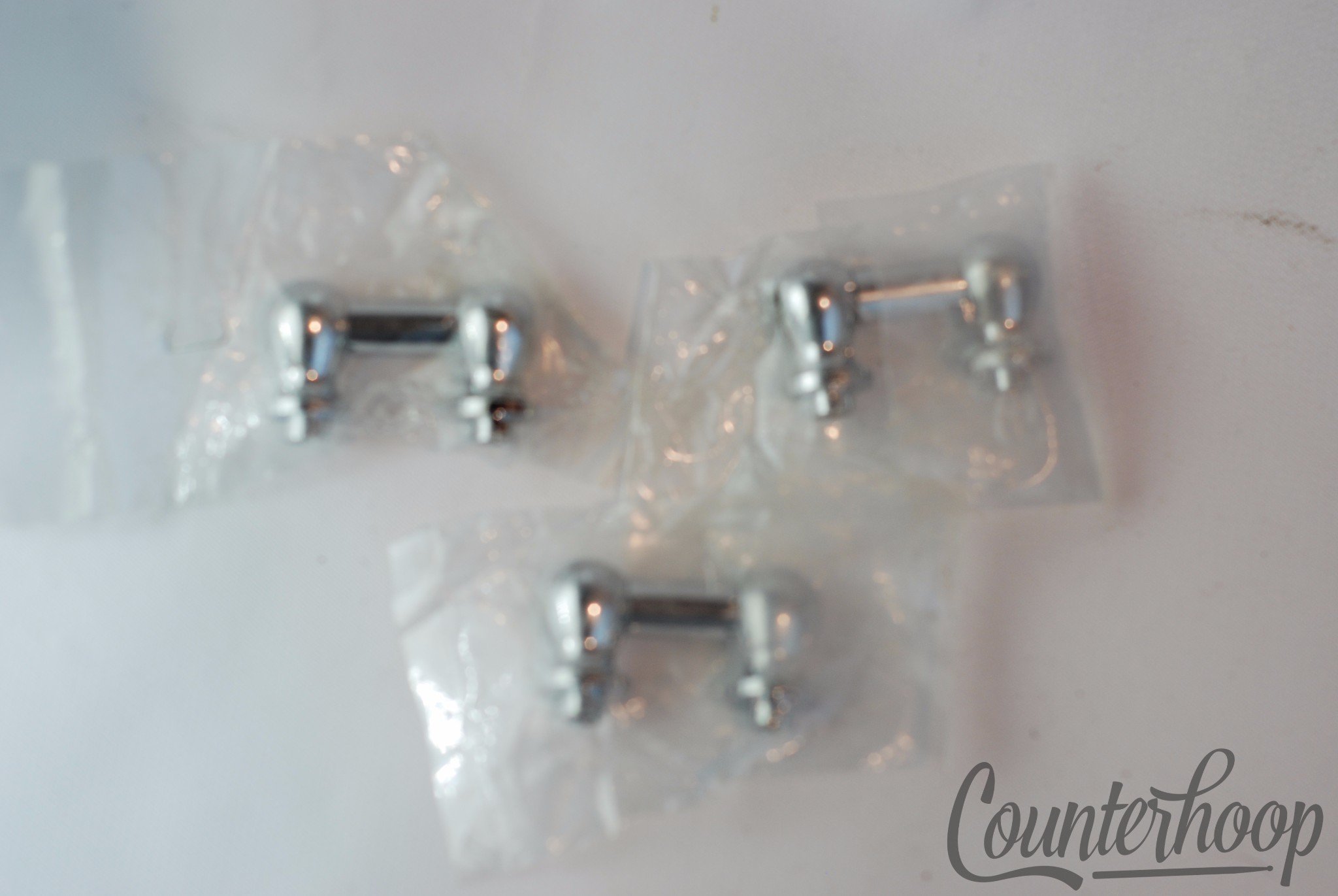 Chrome Tube Lugs 3x New Old Stock NOS 1"Hole Spacing Piccolo Snare Drum Hardware — main photograph