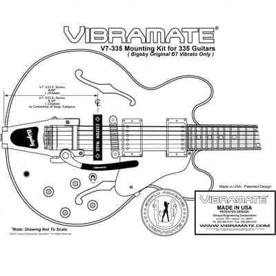 Vibramate V7 Gibson ES-335 Archtop Adapter Kit For Bigsby B7 G Series 24K Gold image 4