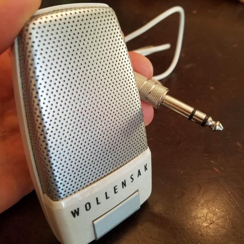 Wollensak Shure B-162-4 Harp Mic Hi-Z 1956 Chrome / White Space Age image 1