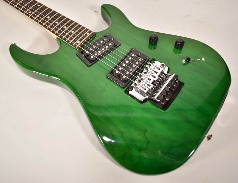 90's Hamer Diablo Slammer Trans Green Finish Floyd Rose | Reverb