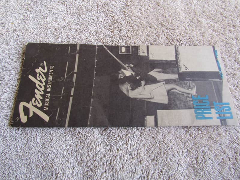 1968 Fender Price List Original Vintage Fender Price List W/Guitars Amps Parts & More Vintage 1968 image 1