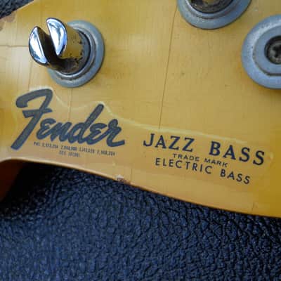 Rare Lefty! 1965 Fender Jazz Bass Neck With Tuners, Matching White Head Stock! 100% Original image 2