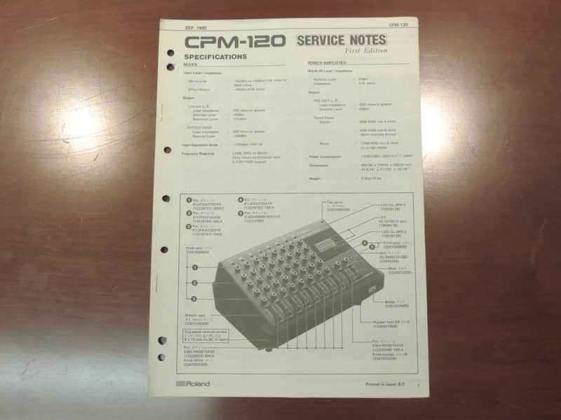 Roland CPM-120 Service Notes [Three Wave Music] image 1