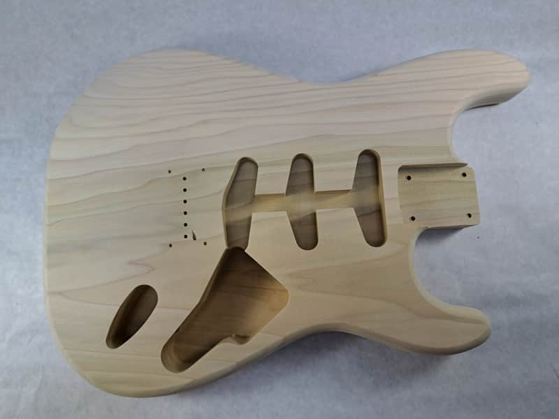 Unfinished Poplar (1 pc) SSS Hardtail guitar body - fits Fender Strat Stratocaster necks J2443 image 1