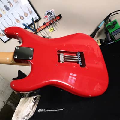 1987 MIJ Squier Ferrari Red Contemporary Stratocaster System 1 Electric Guitar image 24