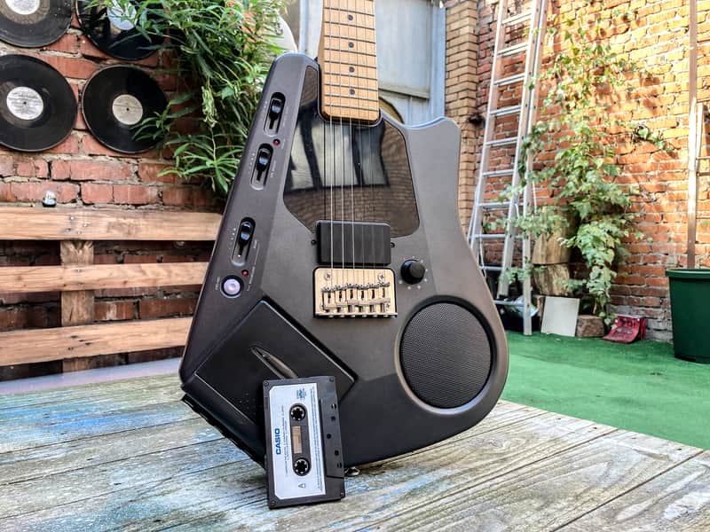 Japan Casio Fujigen EG5 1984 grey Guitar with a cassette player image 1