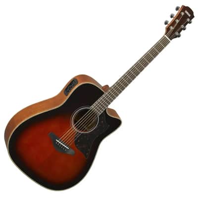 Yamaha A1M Mahogany Dreadnought Cutaway Acoustic-Electric Guitar - Tobacco Sunburst image 2