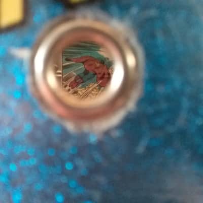 Pearl Export custom Assaulted Battery two color Superman themed graphics over a blue sparkle wrap. image 6