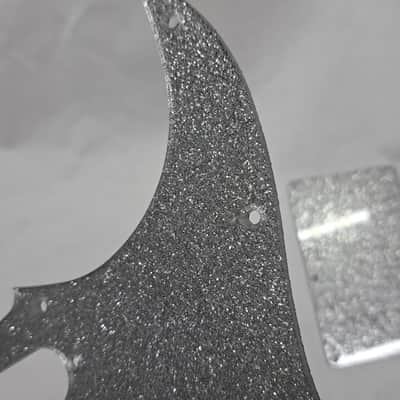 Platinum Silver Sparkle Glitter HSS pickguard + trem cover set Fits Fender Strat Stratocaster image 12