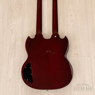 1990s Burny RSG-140 Vintage Double Neck SG, 6 & 12 String Guitar Cherry w/ Case & Tags, Japan image 3