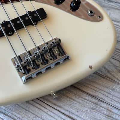 2015 Fender American Standard Jazz Bass V - Olympic White image 3
