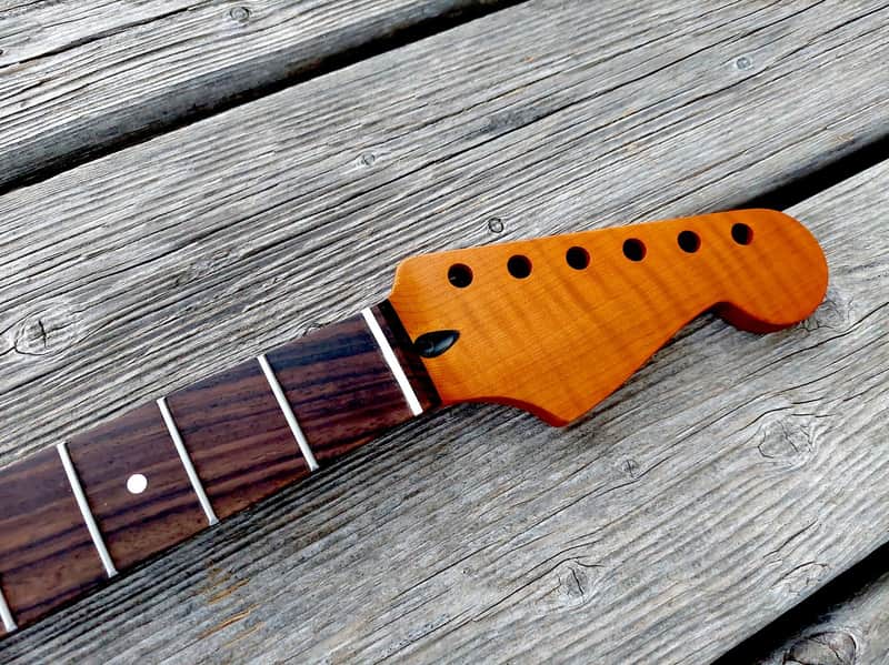 Stratocaster  neck, flamed roasted maple image 1