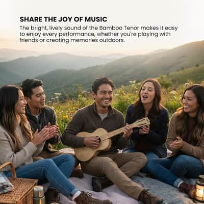 Kala Brand Music Co. Bamboo Collection, 4-String Ukulele, Right, Natural, Tenor (KA-BMB-T) image 11