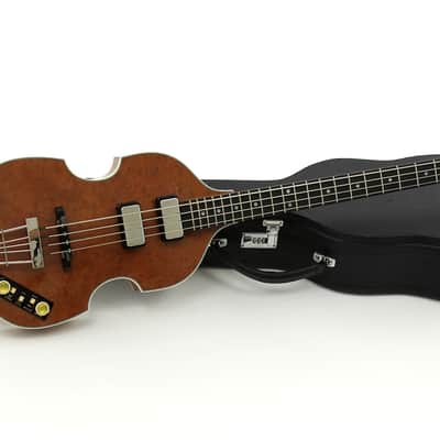 2015 Hofner Gold Label 500/1-MBU Violin Bass Walnut Stained Birdseye Maple image 11