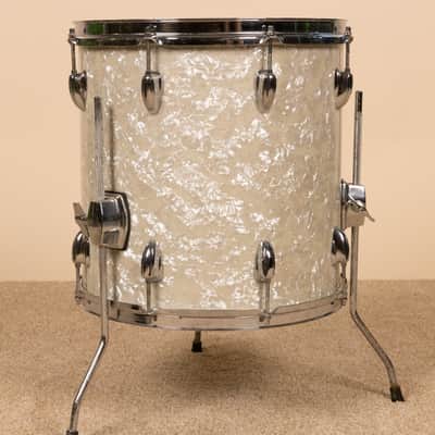 Vintage Ludwig 14x14 White Marine Pearl Floor Tom image 5