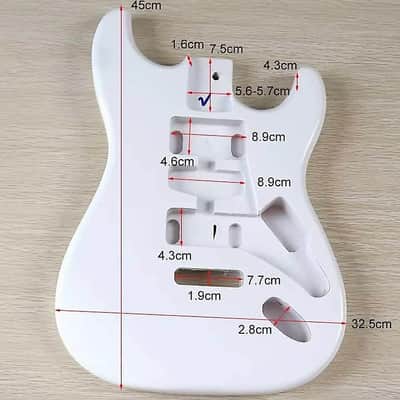 Poplar Wood Strat Style Guitar Body in White image 4