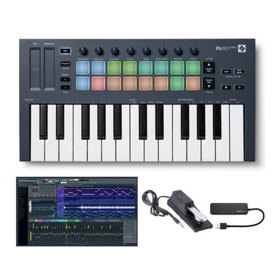 Novation FLkey Mini 25-Key MIDI Keyboard Controller for FL Studio Bundle image 1