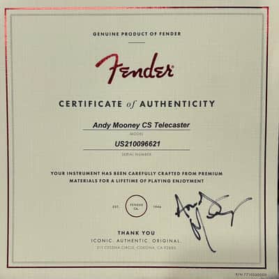 Fender Custom Shop Andy Mooney Telecaster 2025 - World Stamp Somalia/ 8lbs. 8.8oz. #US210096621 image 13