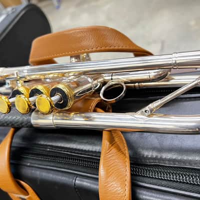 daCarbo C trumpet Carbon fiber material silver plated and gold trim image 7
