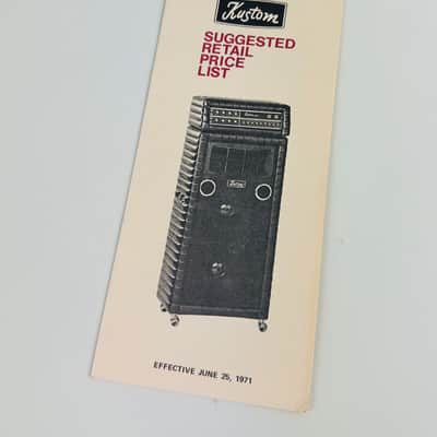 Kustom Suggested Retail Price List Flyer 1971 image 1