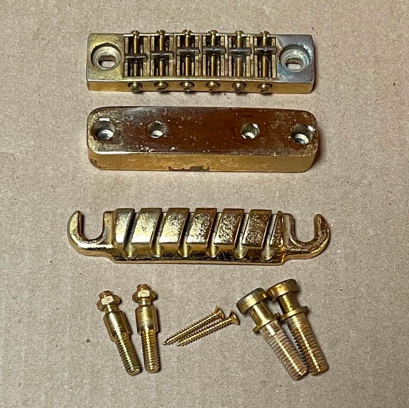Vintage Gold Ibanez Gibraltar Bridge and Sustain Block w/ Quik