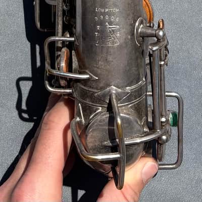 Buescher True Tone Alto Saxophone, Vintage Low Pitch, Silver Finish image 5