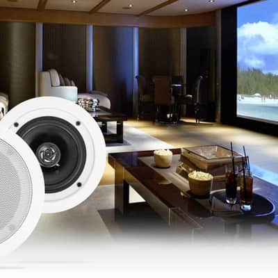 6 Rockville HC55-16 White 5.25" 300 Watt In-Ceiling Home Theater Speakers 16 Ohm image 2