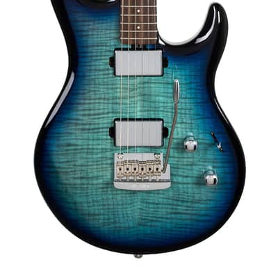 Ernie Ball Music Man Luke 4 HH Maple Top Blue Dream with Mono Case image 1