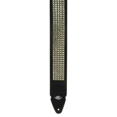 LM Poly Web 5 Row Pyramid Studs Guitar Strap, 3" image 2