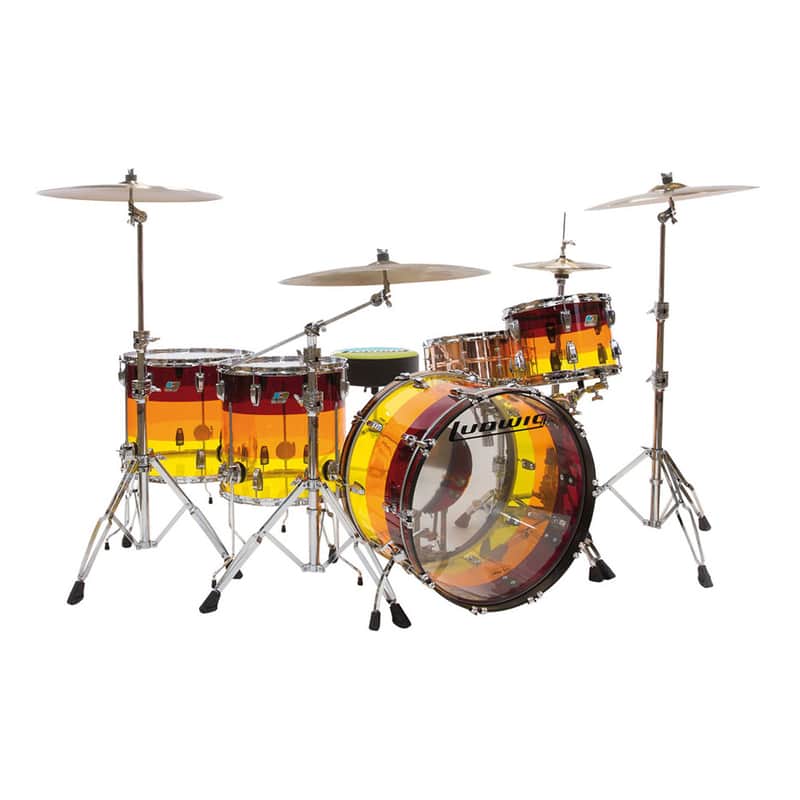 Ludwig Limited Edition Vistalite Reissue Tequila Sunrise Pro Beat Outfit 9x13 / 16x16 / 16x18 / 14x24" Drum Set image 1