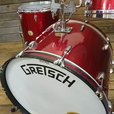 Drum Kit Acoustic Gretsch USA Drop G, Red Sparkle USED! RKGRC221222 image 3