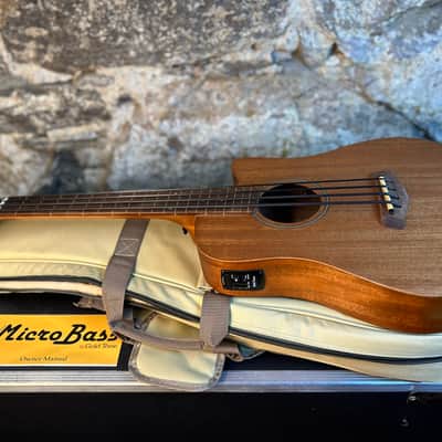 Gold Tone M-Bass/FL Micro 23" Scale Fretless Acoustic/Electric Bass Natural image 9