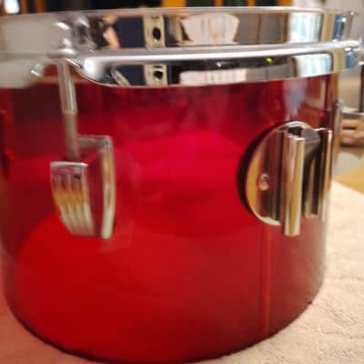 Ludwig Vistalite 10"(Diameter)x6.5" (Depth) Concert Tom 1970's - Red Acrylic image 5