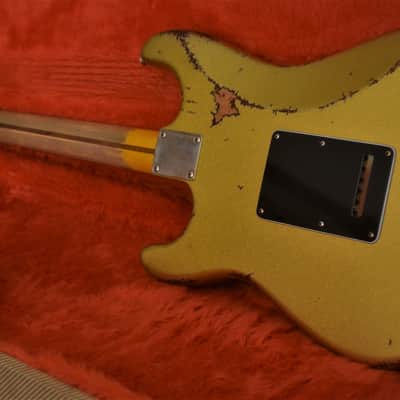 American Fender Stratocaster Relic Custom Vintage Gold Chartreuse Sparkle Texas Specials image 22
