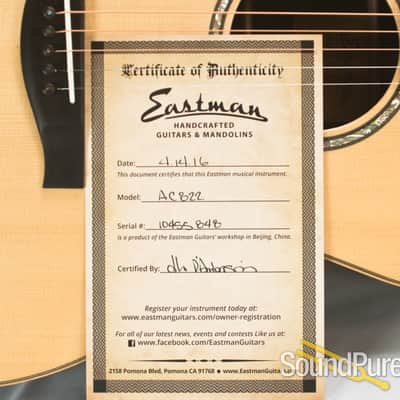 Eastman AC822 Engelmann Spruce/Rosewood Acoustic #10455848 image 3