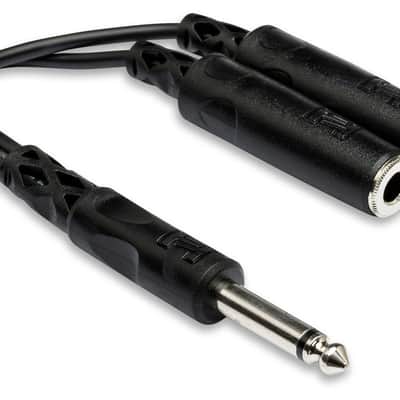 HOSA YPP-111 Y Cable, 1/4 In TS To Dual 1/4 In TSF image 1