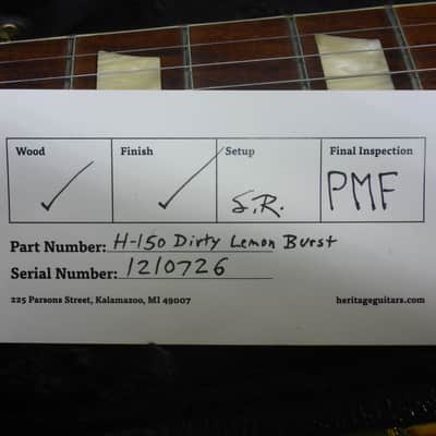Heritage H-150 LP Style Guitar w/ Case 2021 - Dirty Lemon Burst image 4