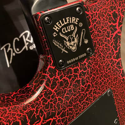 2022 BC Rich Limited Edition Stranger Things Warlock Red Crackle Eddie's Guitar image 8
