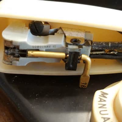 Garrard RC121 MKII 4-speed auto record-changer turntable Early Stereo and plinth Sonotone cartridge MPM3 pickup 1958 - Cream image 5