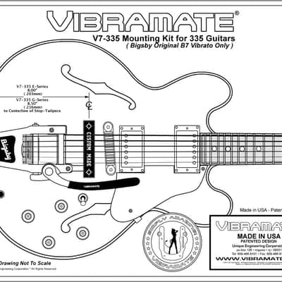 Vibramate V7-335 E-Series 8 20cm No Drill Mount Bigsby B7 image 3