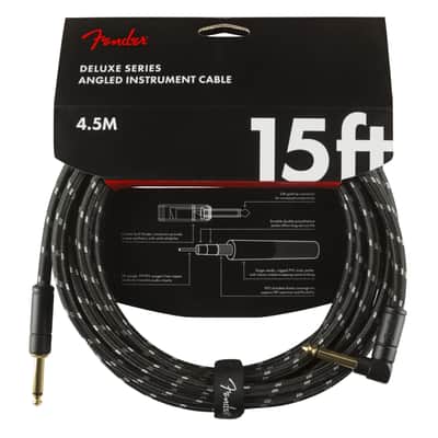 Fender Deluxe Series Instrument Cable S>A 4.5m (Black Tweed) - Instrument Cable image 1