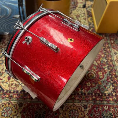 1960s Ludwig Club Date 14x22 Bass Drum Project in Red Sparkle / Duco image 2