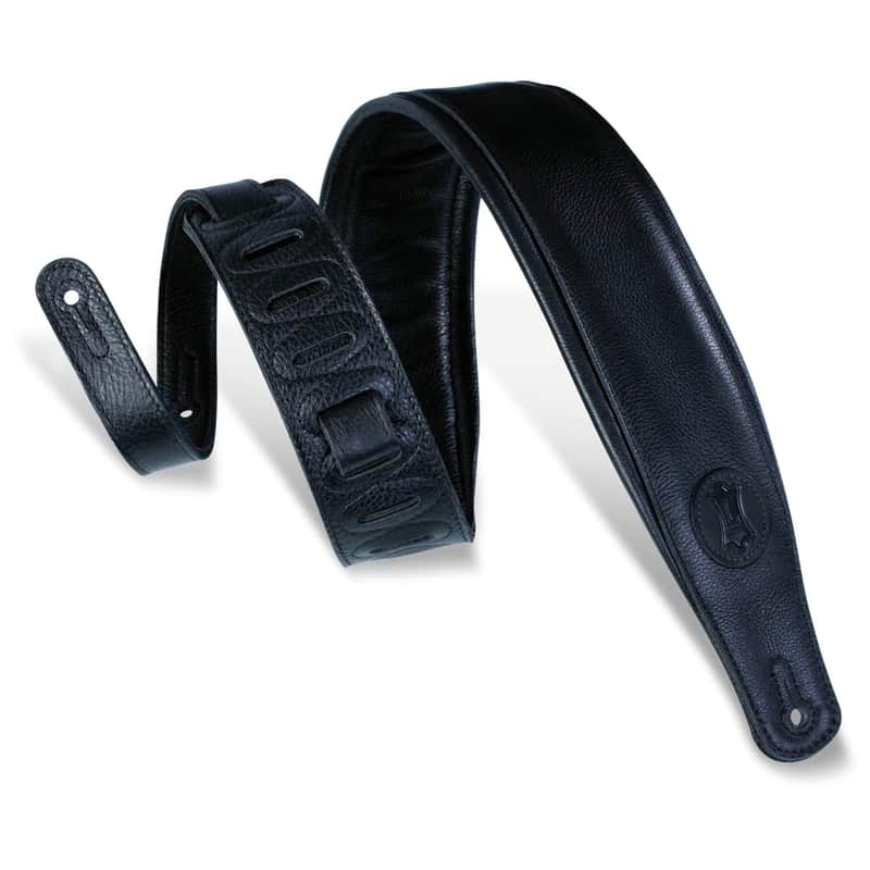 Levy's 3" Wide Black Garment Leather Guitar Strap image 1