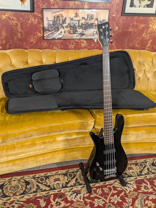 Warwick Rockbass Streamer LX LH 5 String 2022 - Solid Black High Polish image 1