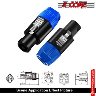 5Core Speakon Adapter High Quality Audio Jack Male Audio Pin Speaker Adapter Connector image 9