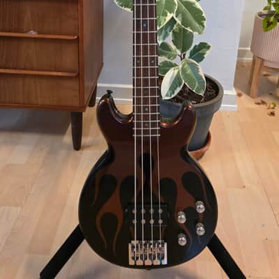 Jackson USA JJ Bass Custom Shop Interference Hot Rod Flames Flip-Flop Color Change 32" Medium Short Scale Scott Ian Music Man Stingray Pickup 18V Preamp American Slap Bass Guitar image 15