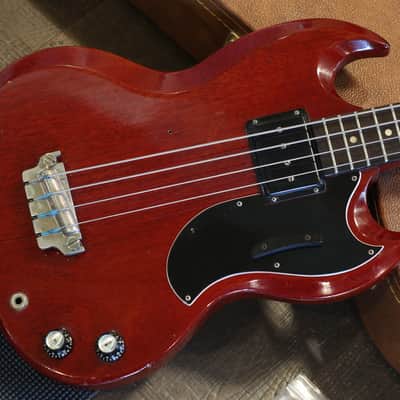 Vintage! 1962 Gibson EB-0 w/ OG Bakelite PUP Electric Bass Cherry Red + HSC image 2