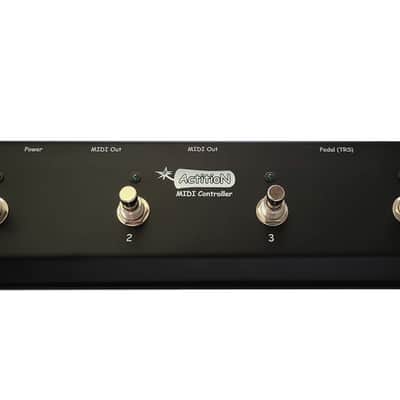 ActitioN 4 Button Universal USB+DIN Programmable MIDI foot controller, footswitch for pc/mac/iPad, Axe FX / FM3, Kemper, Quad Cortex / Nano Cortex, HX Stomp, etc. image 2