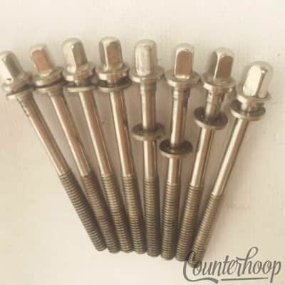 Leedy&Ludwig 8x 2 5/8" Tension T-Rods Floor Tom / Snare Drum Vintage 40s Nickel image 2