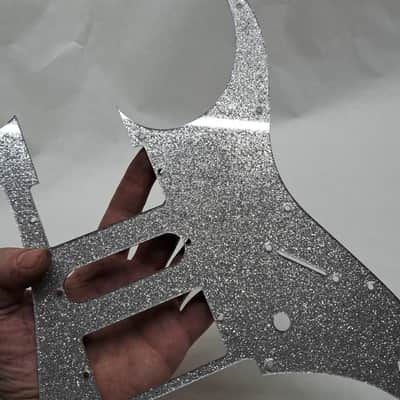 Platinum Silver Glitter Pickguard fits Ibanez (tm) RG350 MDX HSH image 20